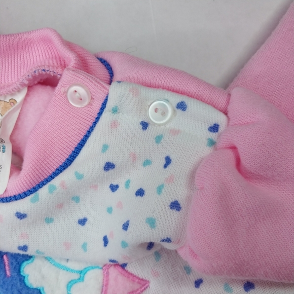 Vintage 80/90s Lovespun 24 Months Sweat Shirt Pant Outfit bunny rabbits Pink - Picture 5 of 10
